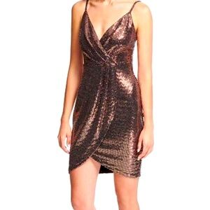 NWT women’s Guestss copper sequin mini party/cocktail dresss size 0 $128‎